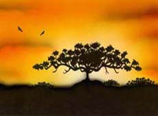 Airbrush-Sonnenuntergang